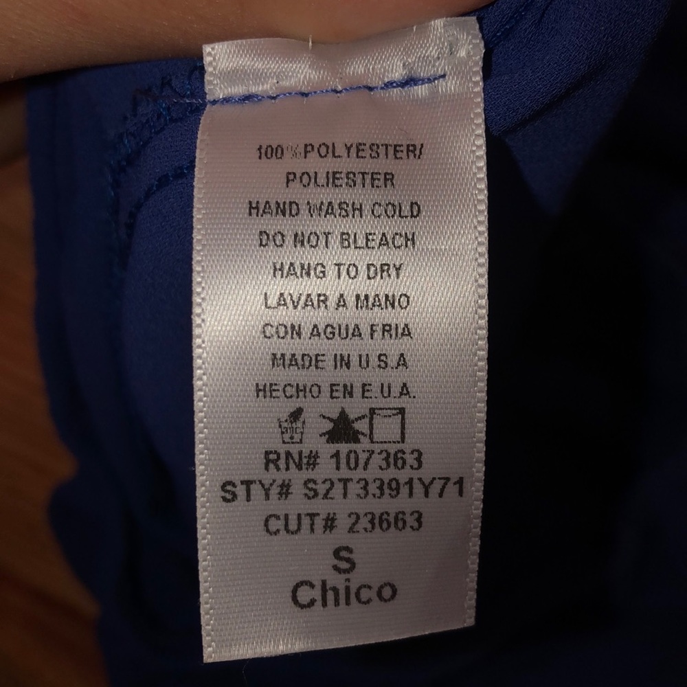 Blue t back top with bow back of neck detail - Picture 6 of 6